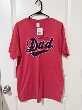 Gildan Pink Graphic 'Dad' Short Sleeve Tee